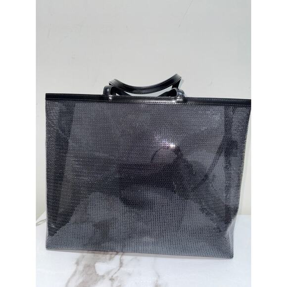Prada Mesh Logo Tote Set in Black - Picture 4 of 7